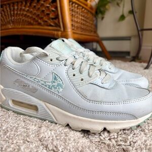 Nike Women's Air Max 90 Sneakers - Light Blue and White